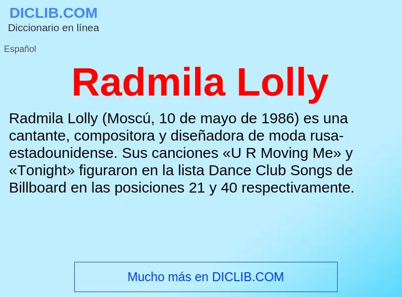 ¿Qué es Radmila Lolly? - significado y definición