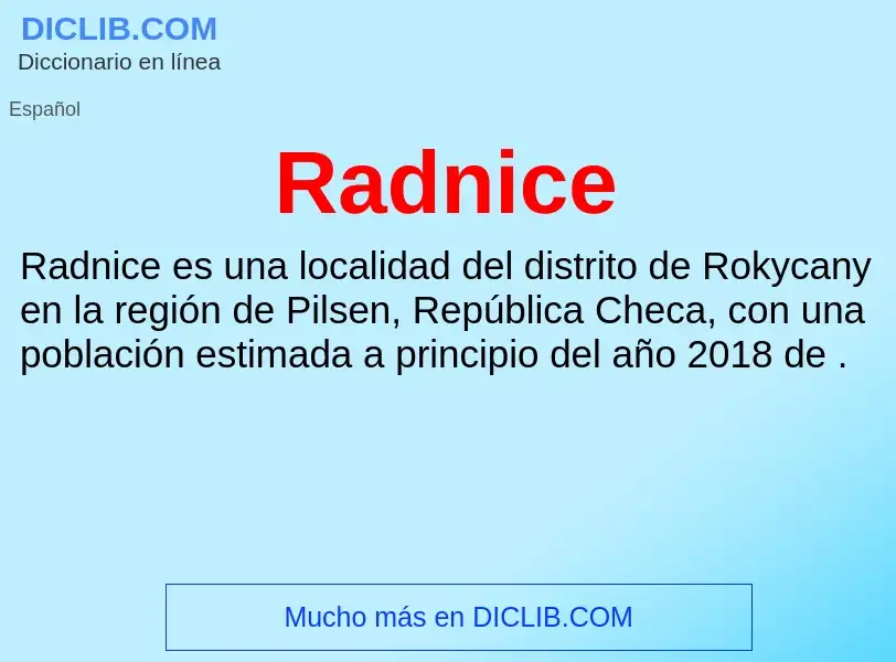 ¿Qué es Radnice? - significado y definición