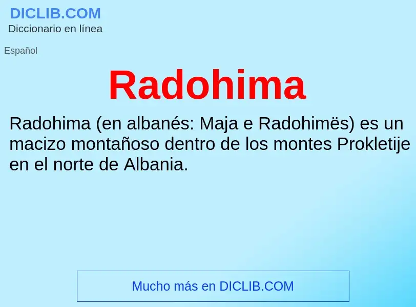 ¿Qué es Radohima? - significado y definición