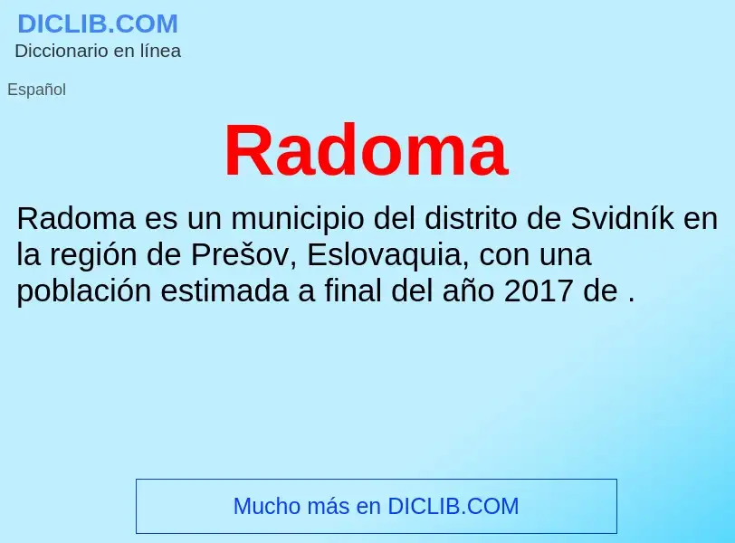 ¿Qué es Radoma? - significado y definición