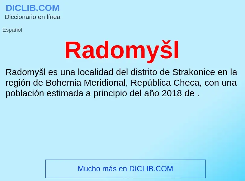 ¿Qué es Radomyšl? - significado y definición