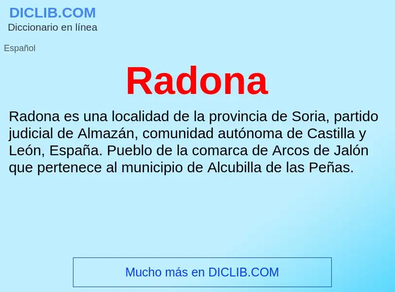 ¿Qué es Radona? - significado y definición