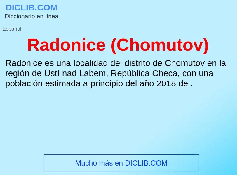 ¿Qué es Radonice (Chomutov)? - significado y definición