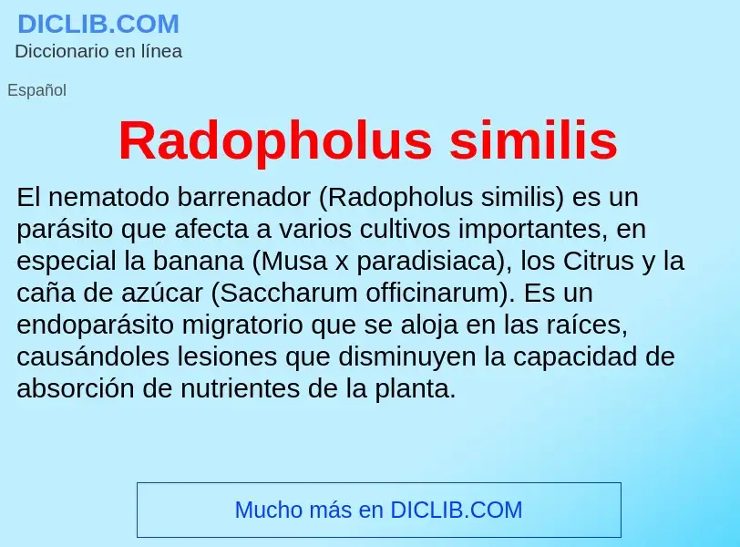 ¿Qué es Radopholus similis? - significado y definición