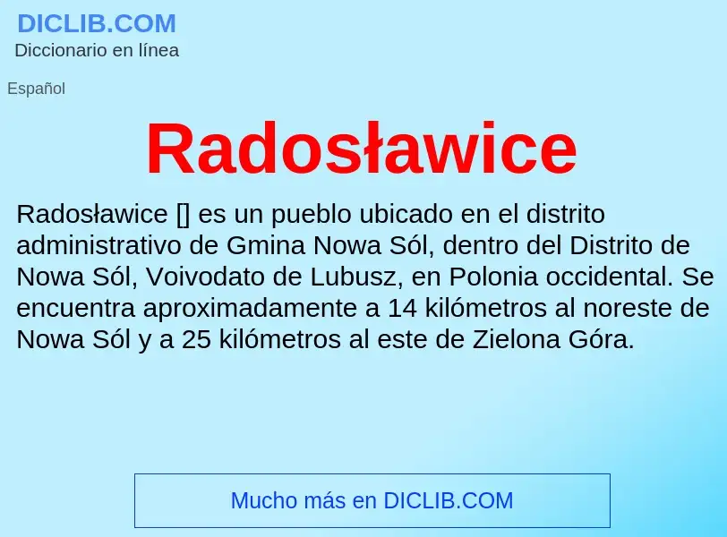 ¿Qué es Radosławice? - significado y definición