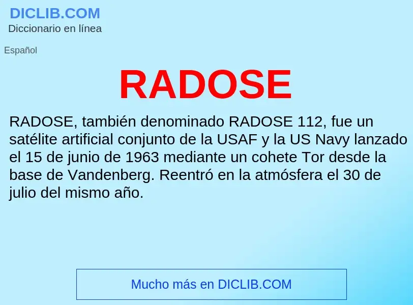 Wat is RADOSE - definition