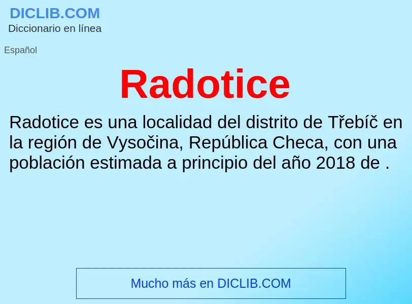 ¿Qué es Radotice? - significado y definición