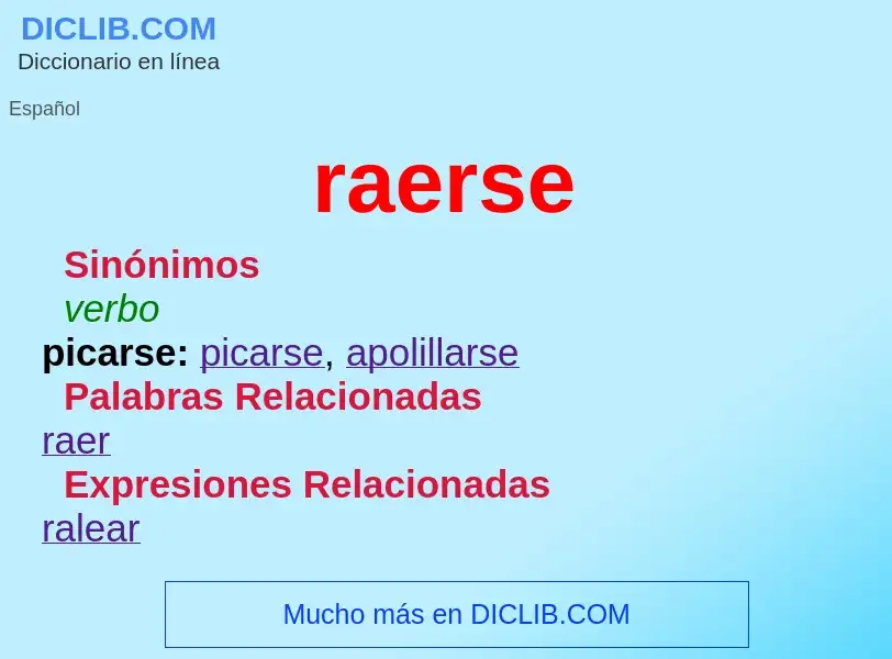 What is raerse - meaning and definition