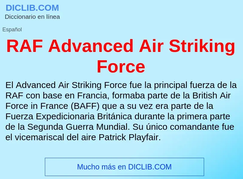 Wat is RAF Advanced Air Striking Force - definition