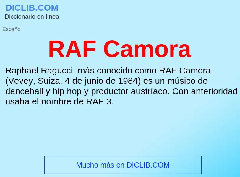 Wat is RAF Camora - definition