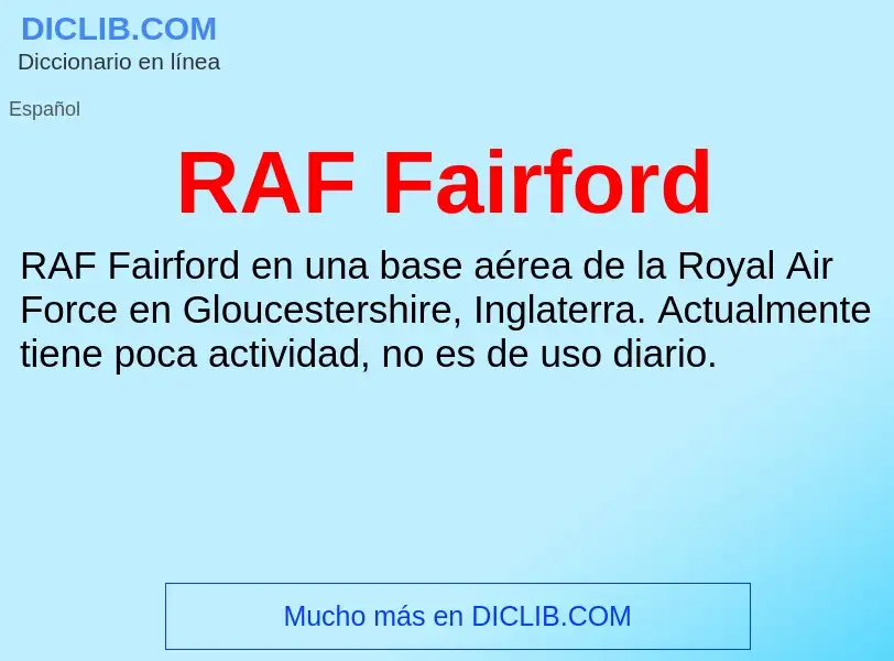 Wat is RAF Fairford - definition