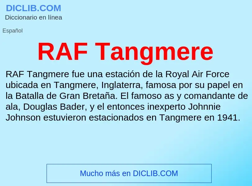 Wat is RAF Tangmere - definition