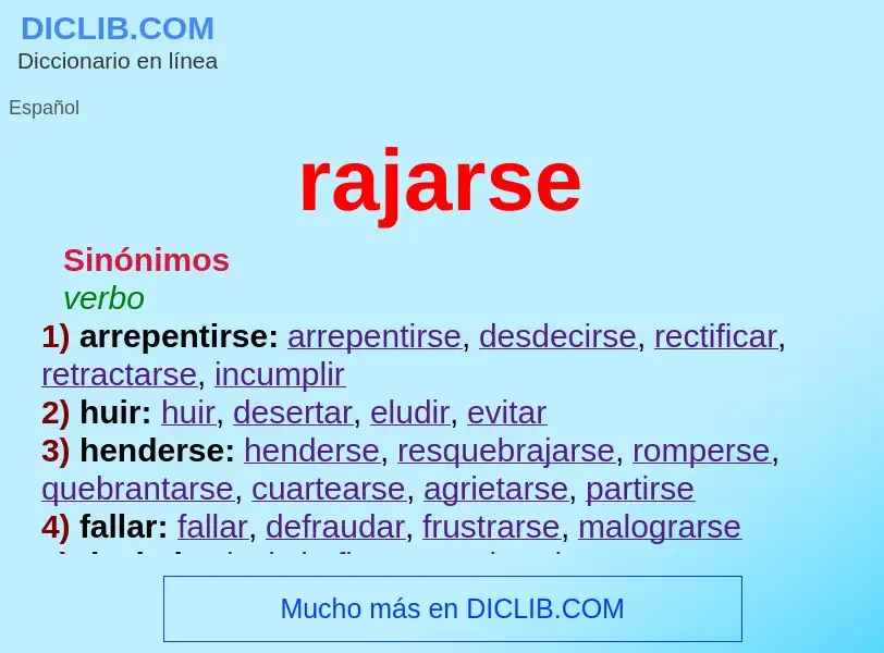 O que é rajarse - definição, significado, conceito