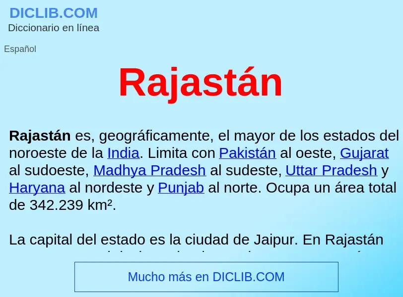 ¿Qué es Rajastán ? - significado y definición