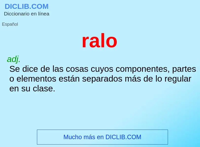 O que é ralo - definição, significado, conceito