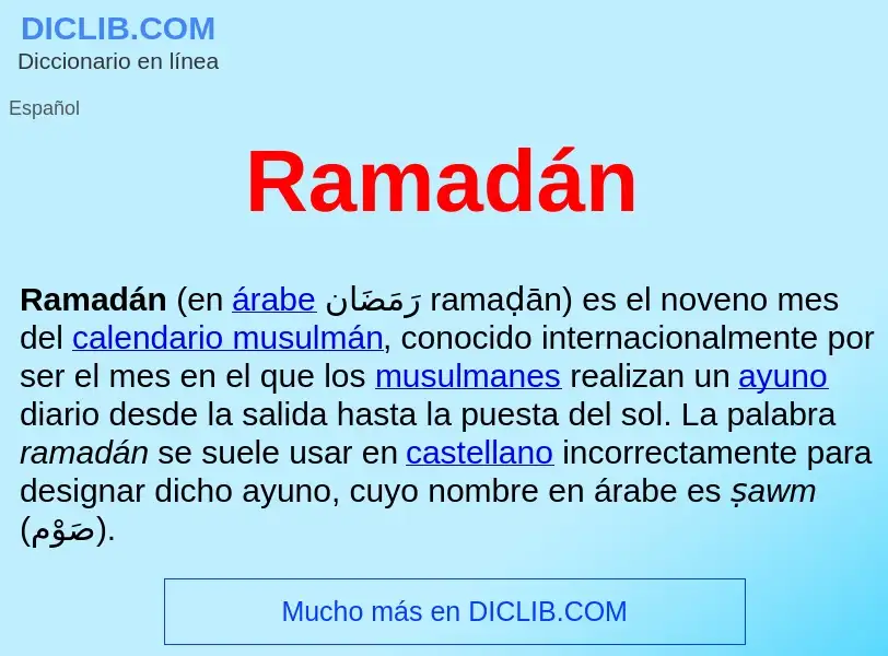 Che cos'è Ramadán  - definizione