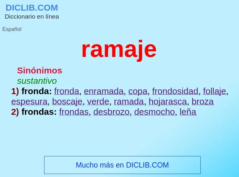 Wat is ramaje - definition