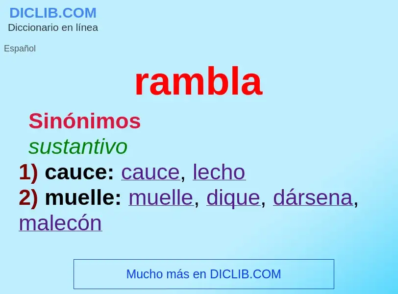 O que é rambla - definição, significado, conceito