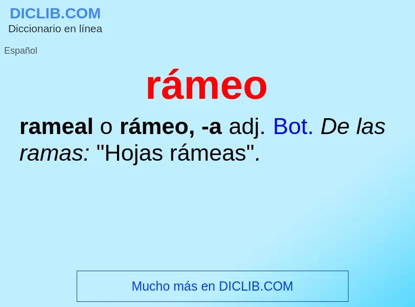 Wat is rámeo - definition