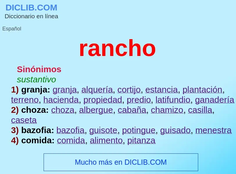 O que é rancho - definição, significado, conceito