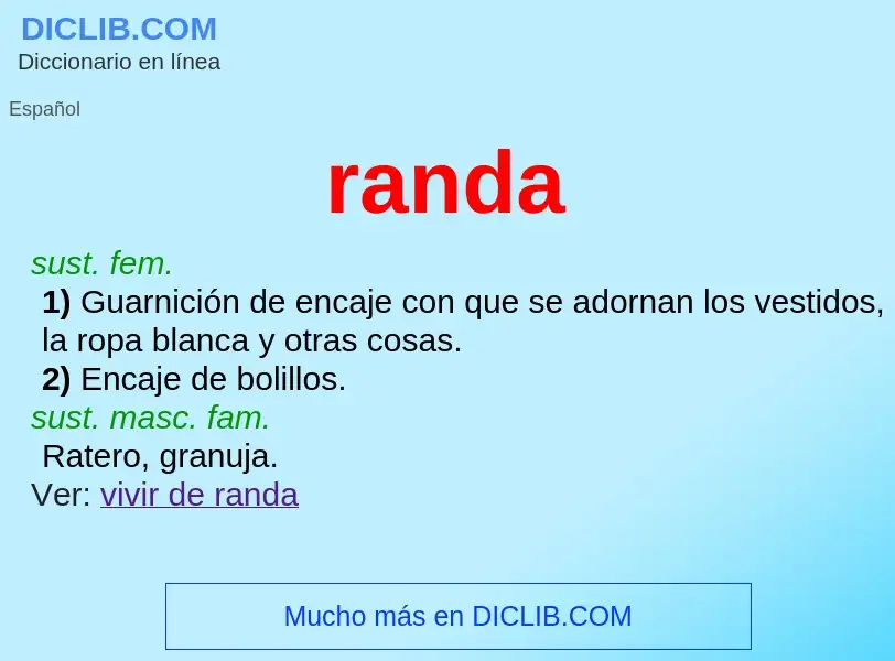 ¿Qué es randa? - significado y definición