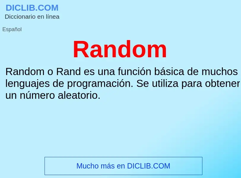 Che cos'è Random - definizione