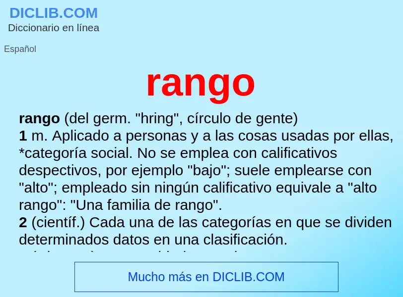 O que é rango - definição, significado, conceito