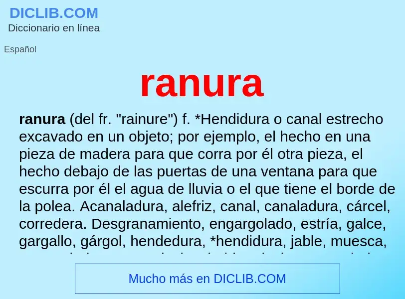 What is ranura - meaning and definition