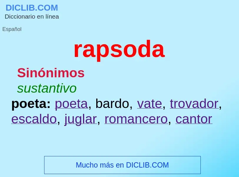 ¿Qué es rapsoda? - significado y definición