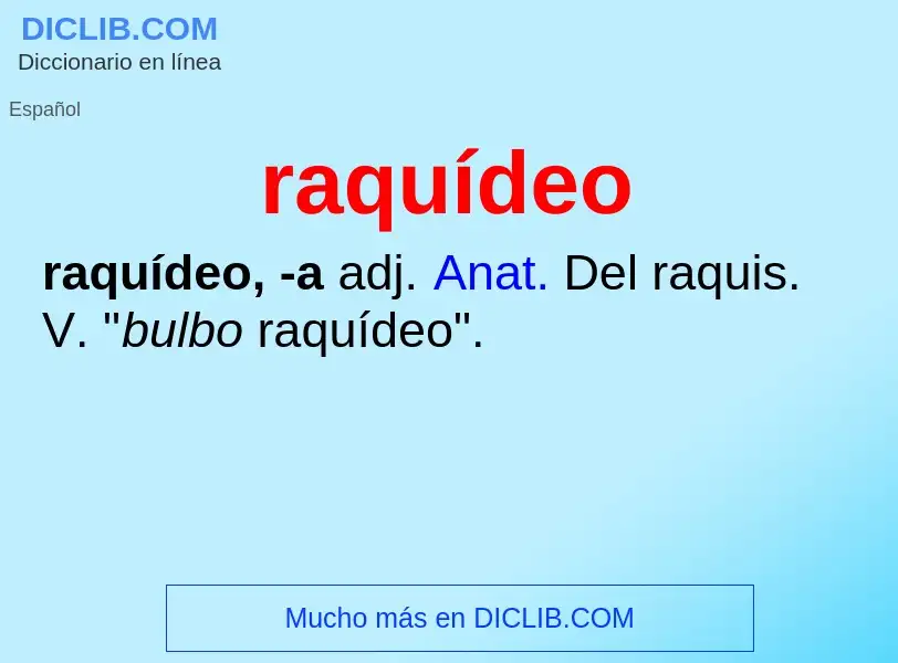 ¿Qué es raquídeo? - significado y definición