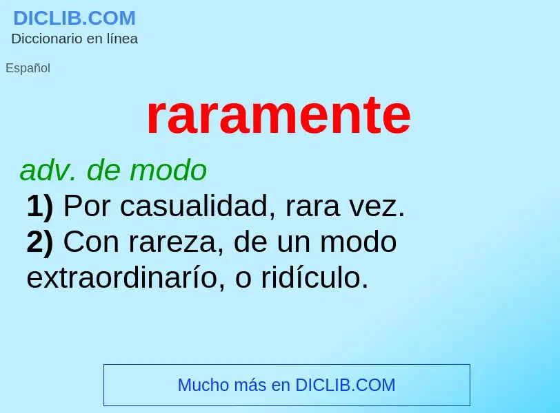 What is raramente - definition