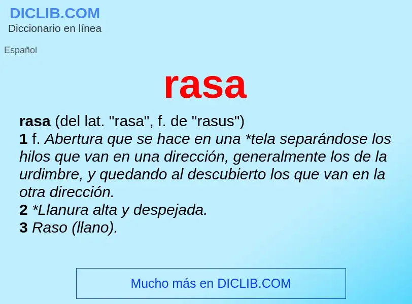 ¿Qué es rasa? - significado y definición