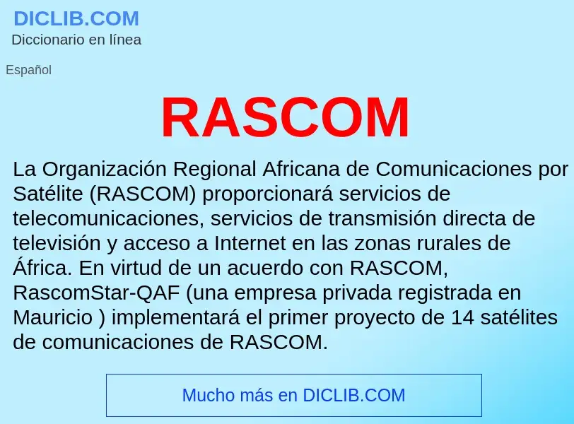 Wat is RASCOM - definition