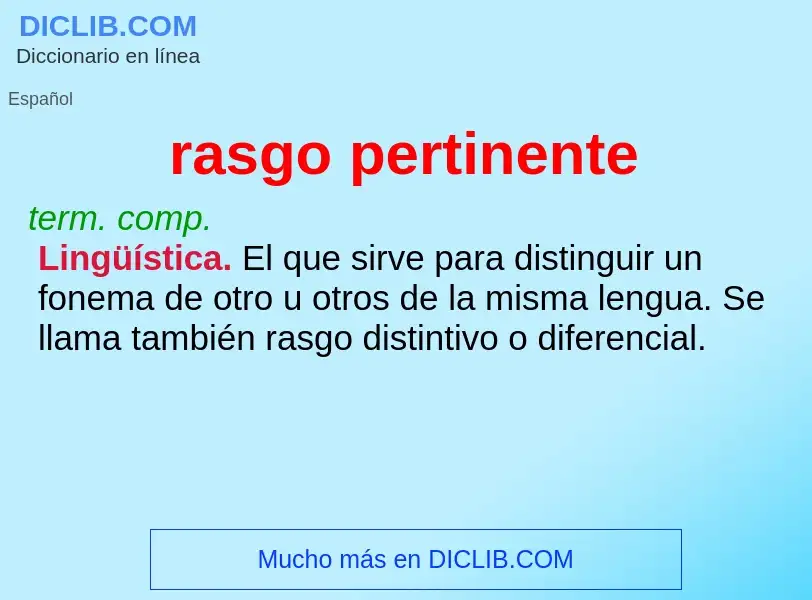 What is rasgo pertinente - meaning and definition