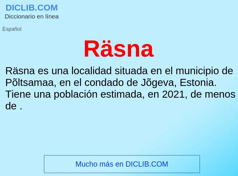 What is Räsna - meaning and definition