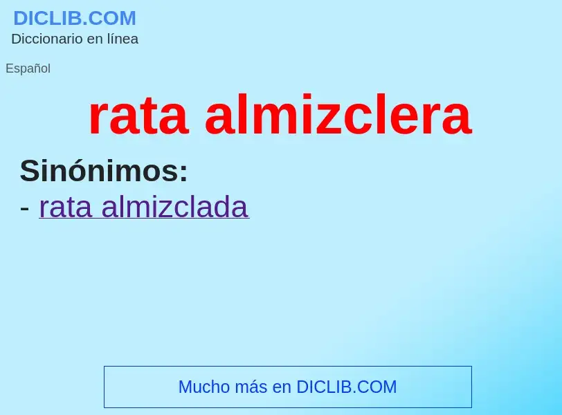 ¿Qué es rata almizclera? - significado y definición