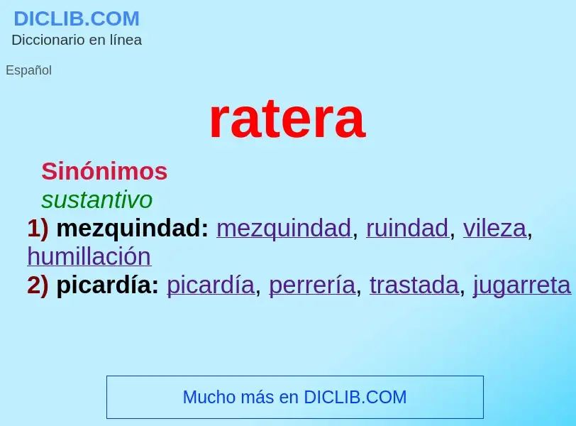 What is ratera - meaning and definition