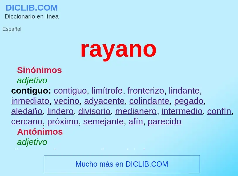 O que é rayano - definição, significado, conceito