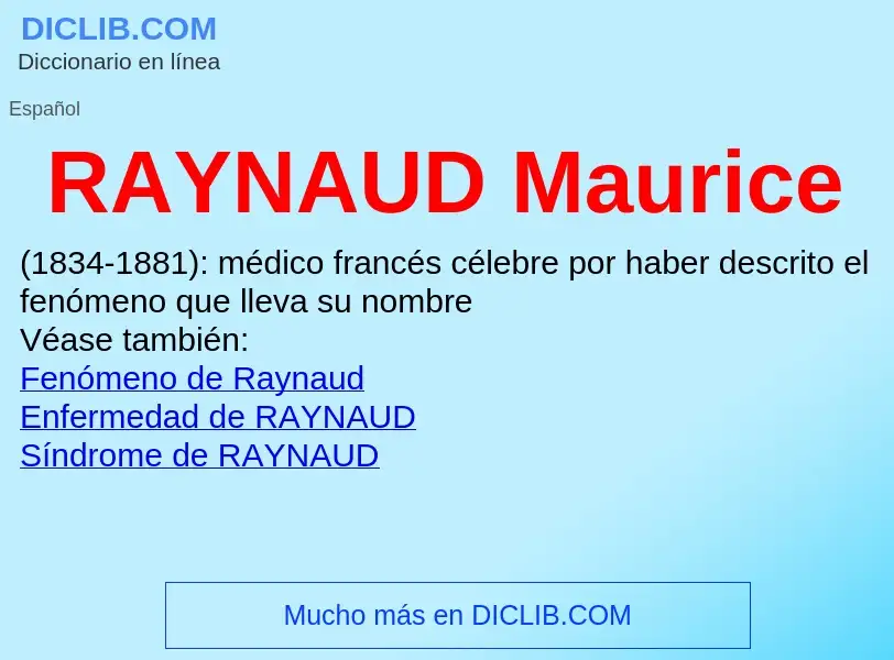 Wat is RAYNAUD Maurice - definition