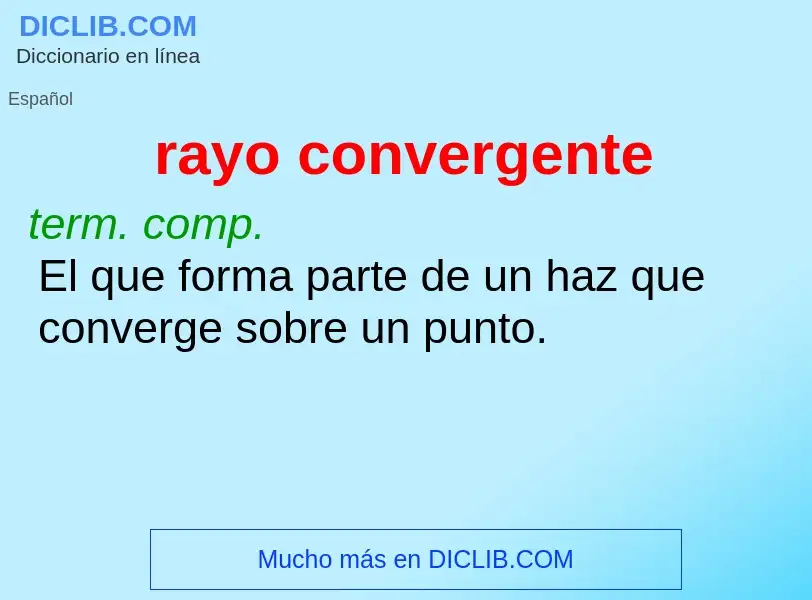 ¿Qué es rayo convergente? - significado y definición