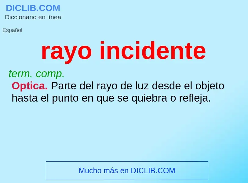 Che cos'è rayo incidente - definizione