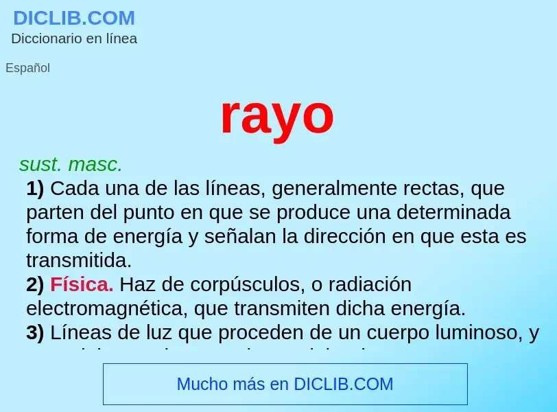 ¿Qué es rayo? - significado y definición