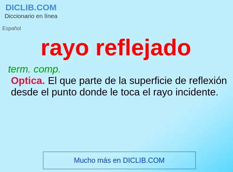 ¿Qué es rayo reflejado? - significado y definición