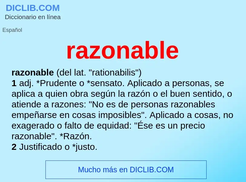 What is razonable - meaning and definition