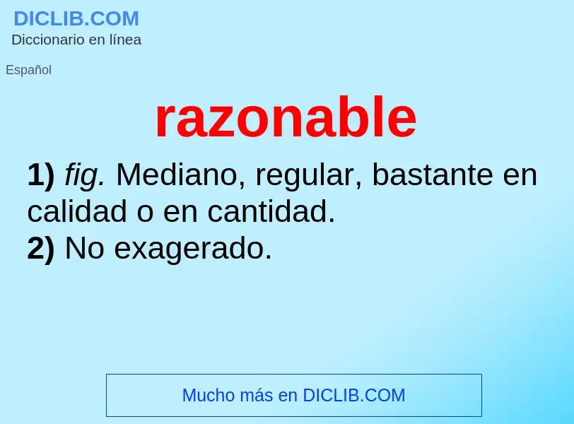 O que é razonable - definição, significado, conceito