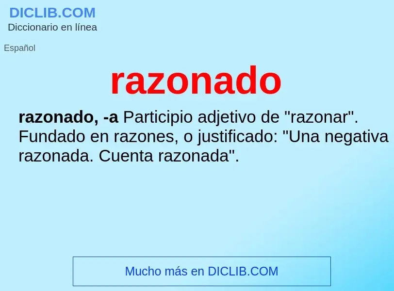 Che cos'è razonado - definizione