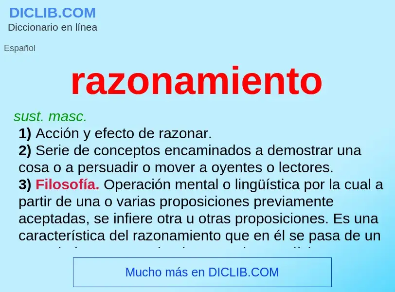 O que é razonamiento - definição, significado, conceito