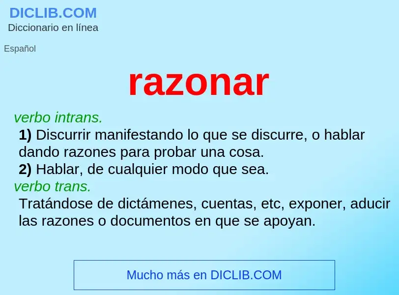 Was ist razonar - Definition