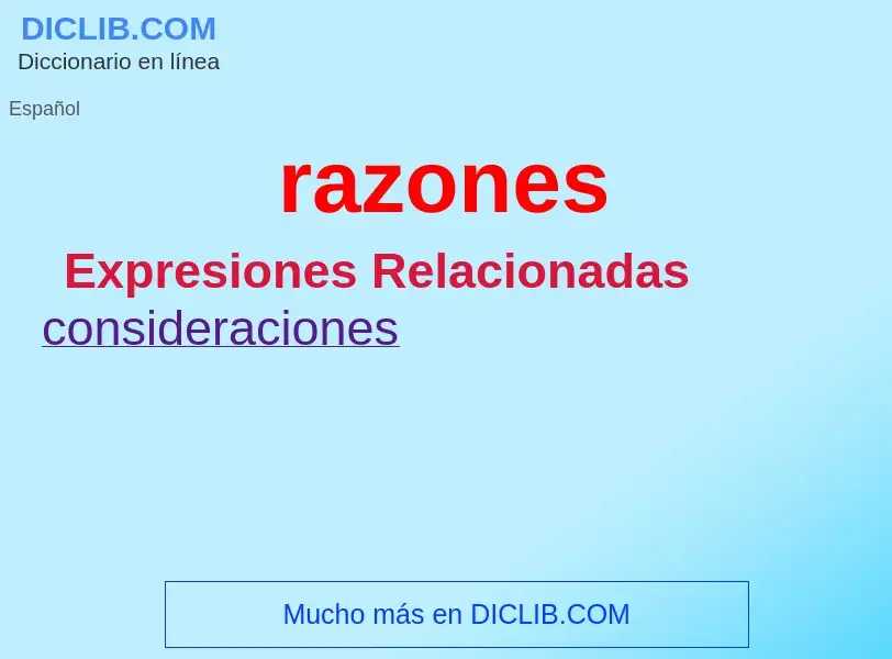 What is razones - meaning and definition