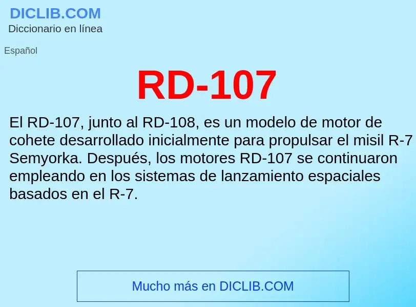 Che cos'è RD-107 - definizione